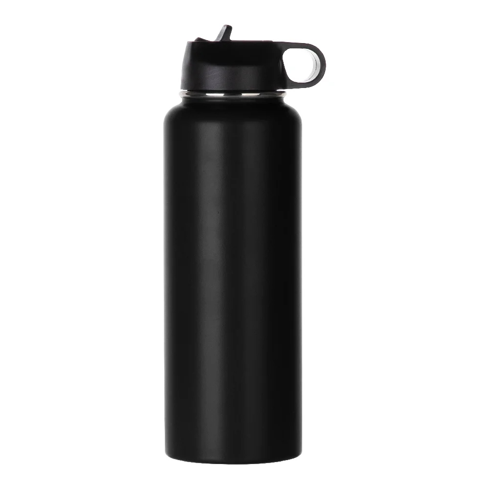 40oz 1200ml Large Powder Coated Blank Water Bottle (Black)