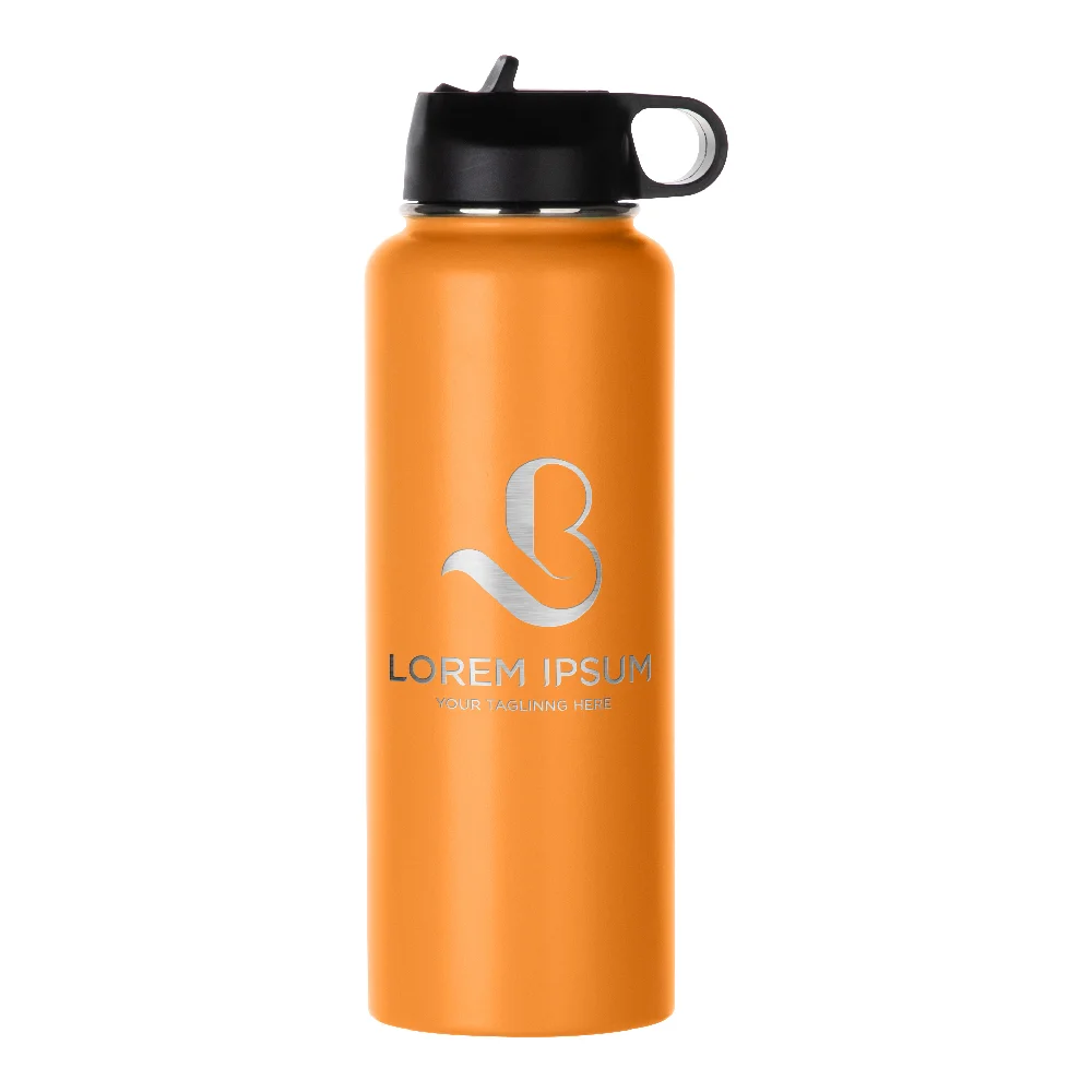 40oz 1200ml Large Powder Coated Blank Water Bottle (Orange) thumbnail 2