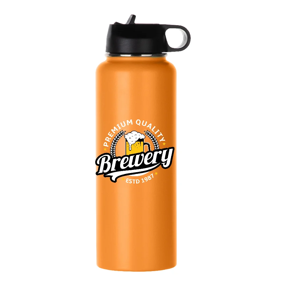 40oz 1200ml Large Powder Coated Blank Water Bottle (Orange) thumbnail 3