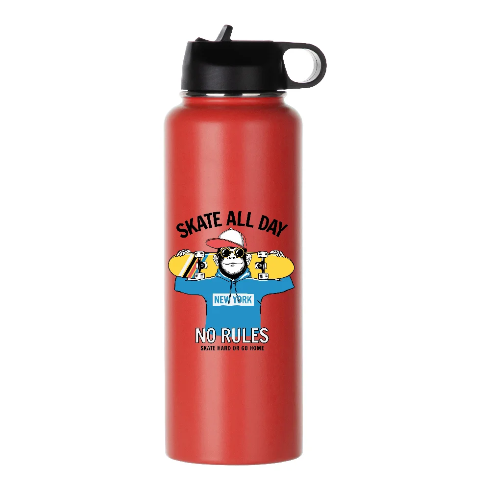 40oz 1200ml Large Powder Coated Blank Water Bottle (Red) thumbnail 3