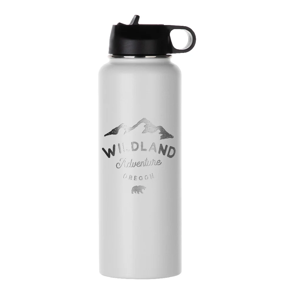 40oz 1200ml Large Powder Coated Blank Water Bottle (White) thumbnail 2
