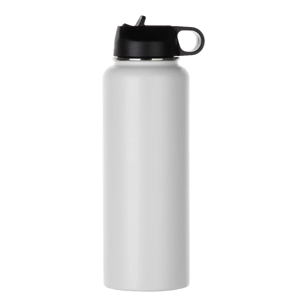 40oz 1200ml Large Powder Coated Blank Water Bottle (White) thumbnail 1