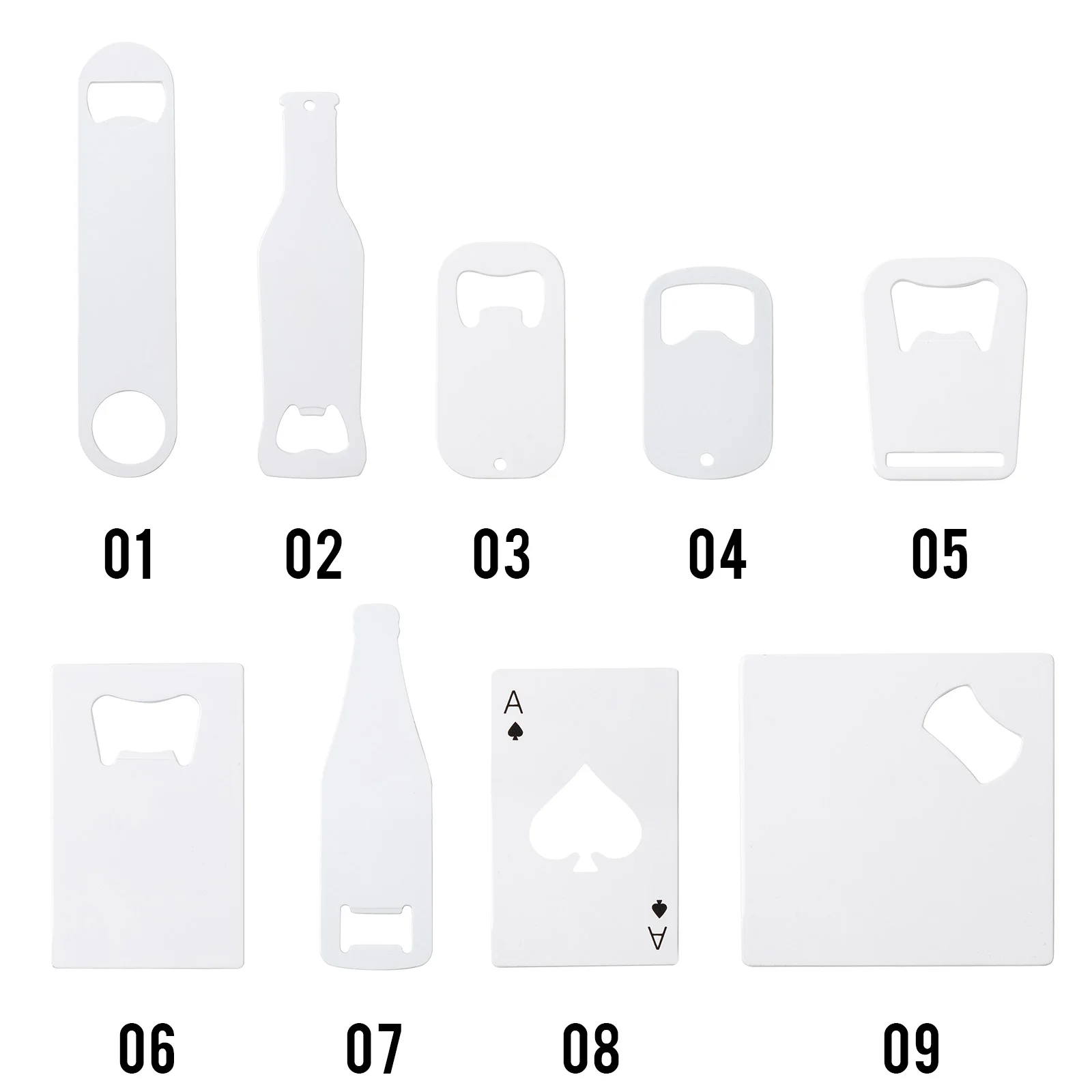 Full White Sublimation Stainless Steel Bottle Opener (4*17.7cm) thumbnail 3