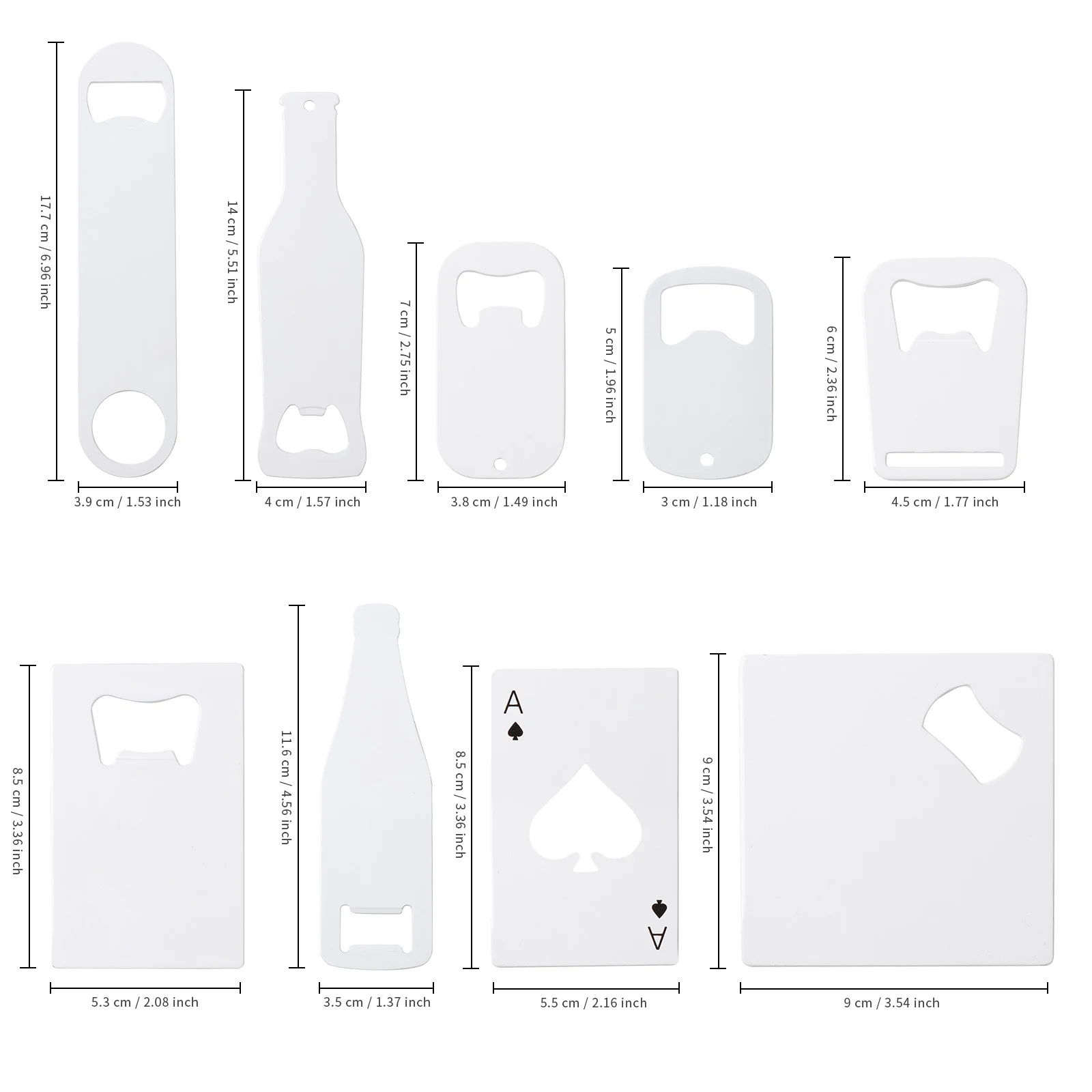 Full White Sublimation Stainless Steel Bottle Opener (4*17.7cm) - image 1