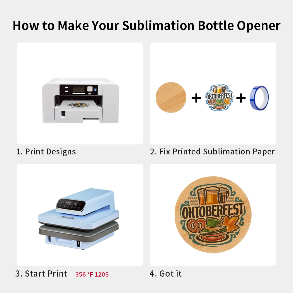 Sublimation Bamboo Coaster & Bottle Opener (Round, 3") thumbnail 6