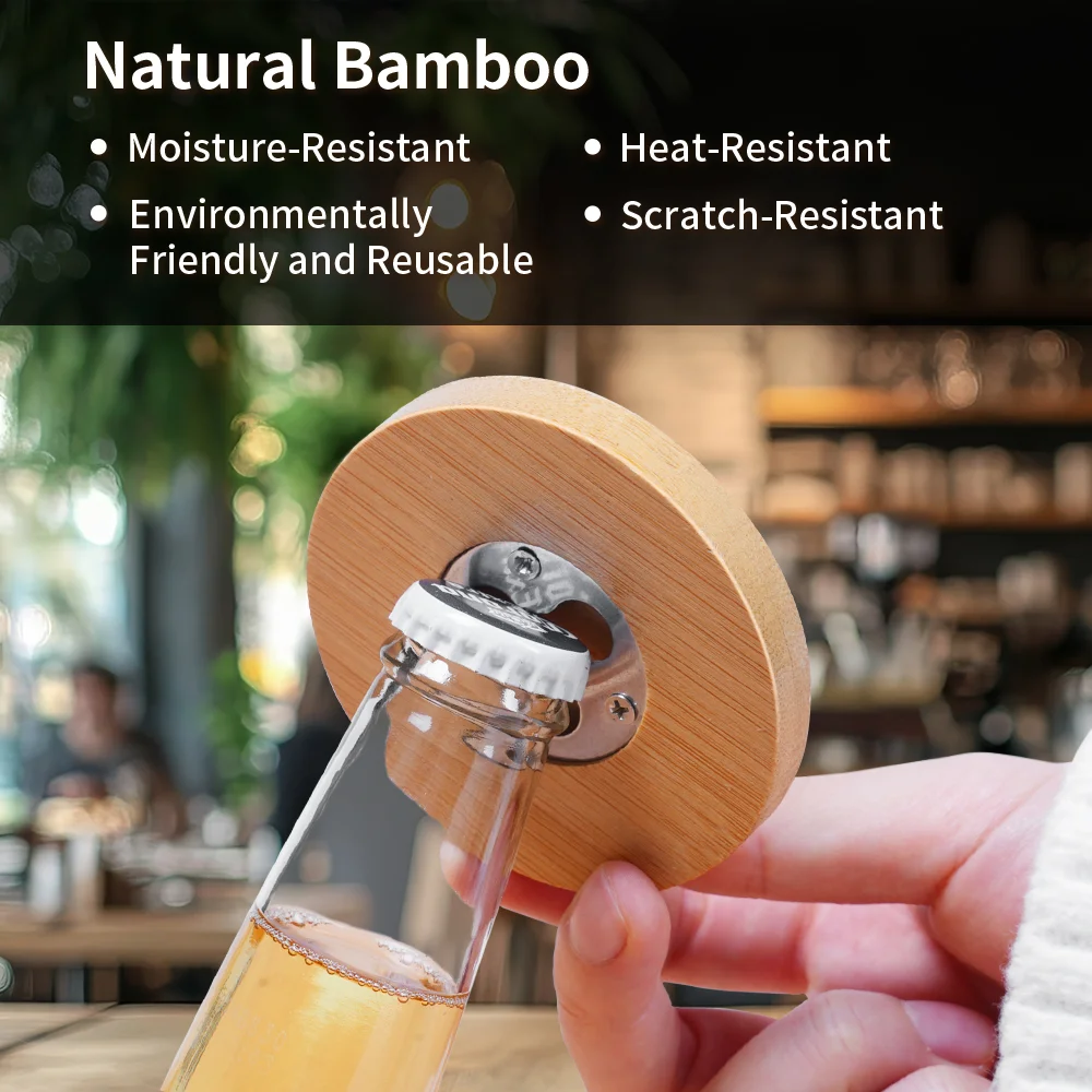 Sublimation Bamboo Coaster & Bottle Opener (Round, 3") thumbnail 7