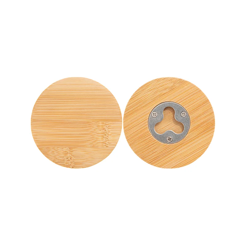 Sublimation Bamboo Coaster & Bottle Opener (Round, 3") thumbnail 1