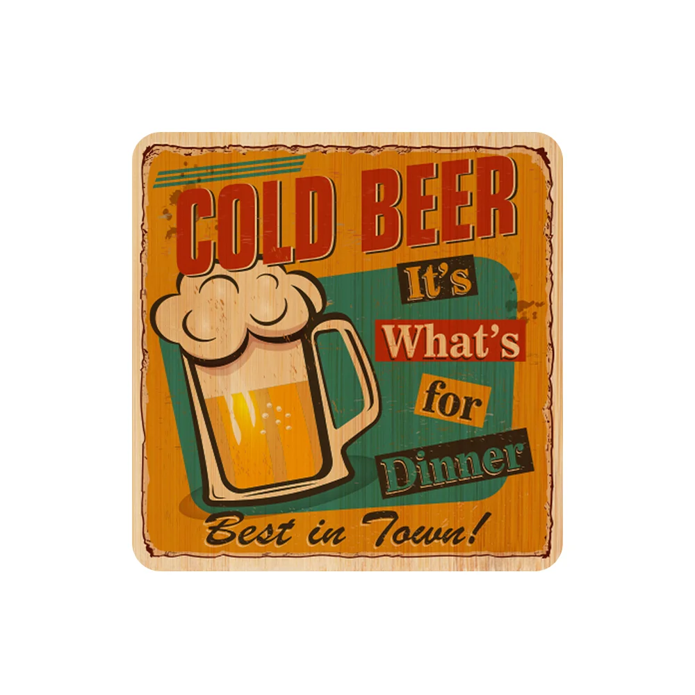 Sublimation Bamboo Coaster & Bottle Opener (Square, 3.5") thumbnail 2