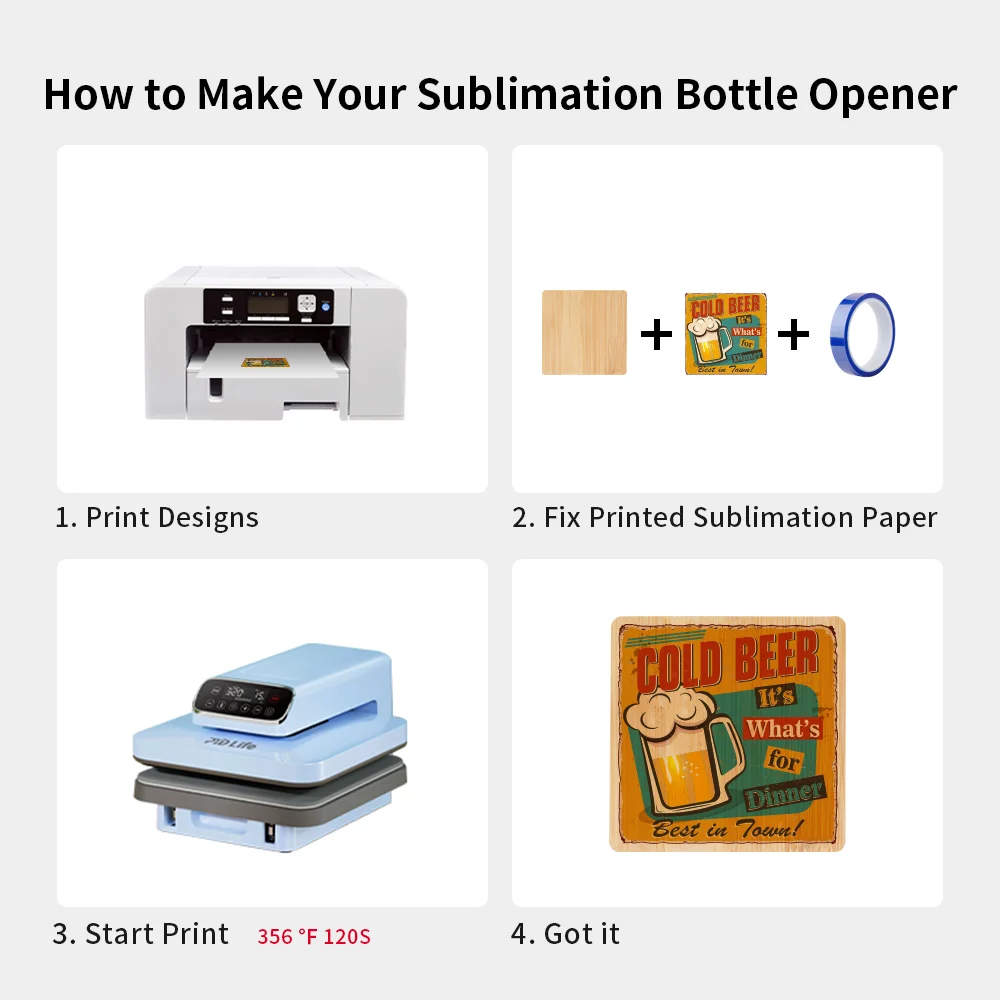 Sublimation Bamboo Coaster & Bottle Opener (Square, 3.5") thumbnail 7