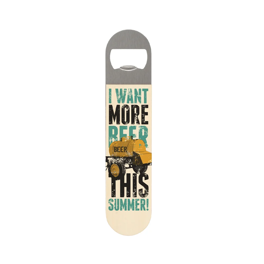 Sublimation Bottle Opener Double-sided Printable (Stainless Steel & Partial Plywood, 7x1.57")