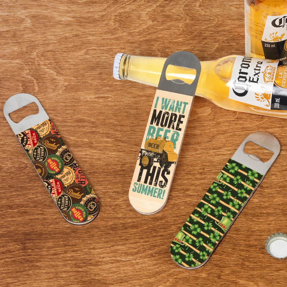 Sublimation Bottle Opener Double-sided Printable (Stainless Steel & Partial Plywood, 7x1.57") thumbnail 3