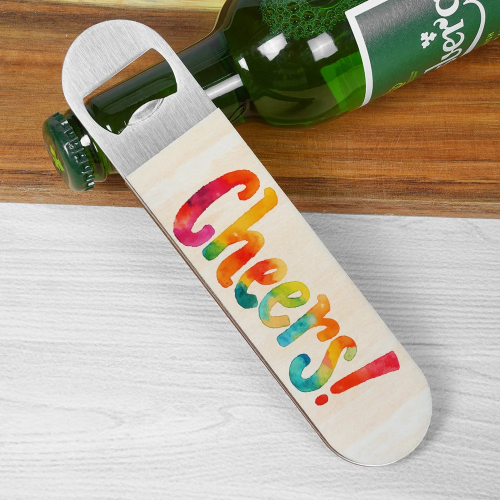 Sublimation Bottle Opener Double-sided Printable (Stainless Steel & Partial Plywood, 7x1.57") thumbnail 5