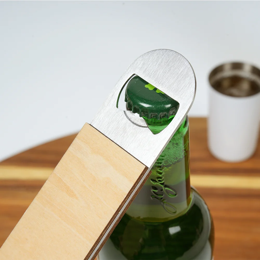 Sublimation Bottle Opener Double-sided Printable (Stainless Steel & Partial Plywood, 7x1.57") thumbnail 6
