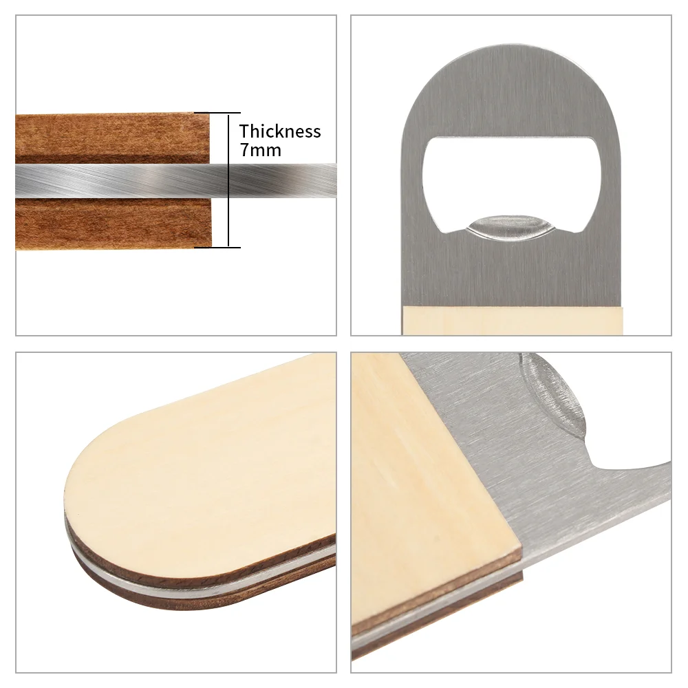 Sublimation Bottle Opener Double-sided Printable (Stainless Steel & Partial Plywood, 7x1.57") thumbnail 7