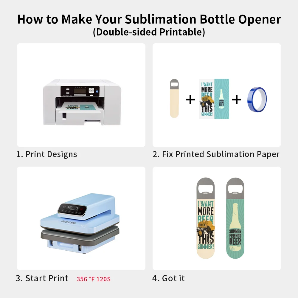 Sublimation Bottle Opener Double-sided Printable (Stainless Steel & Partial Plywood, 7x1.57") thumbnail 8