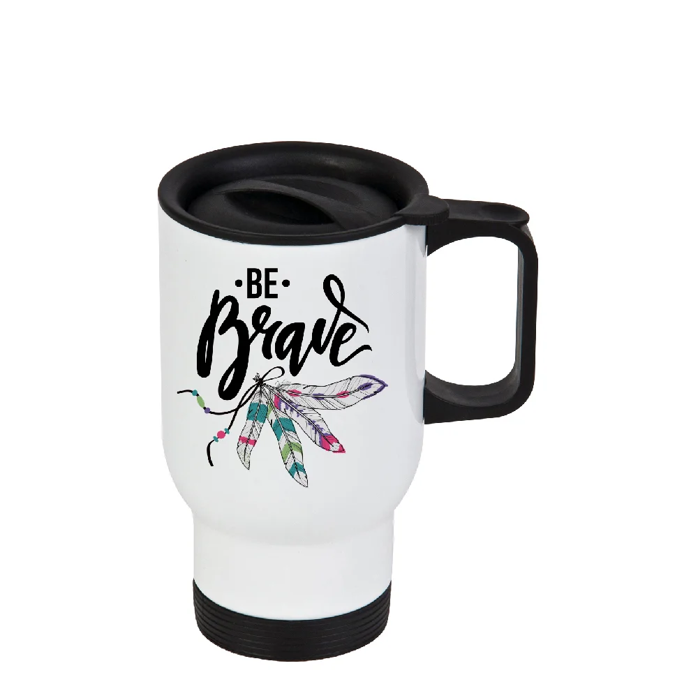 14oz Sublimation Stainless Steel Travel Mug (White) thumbnail 2