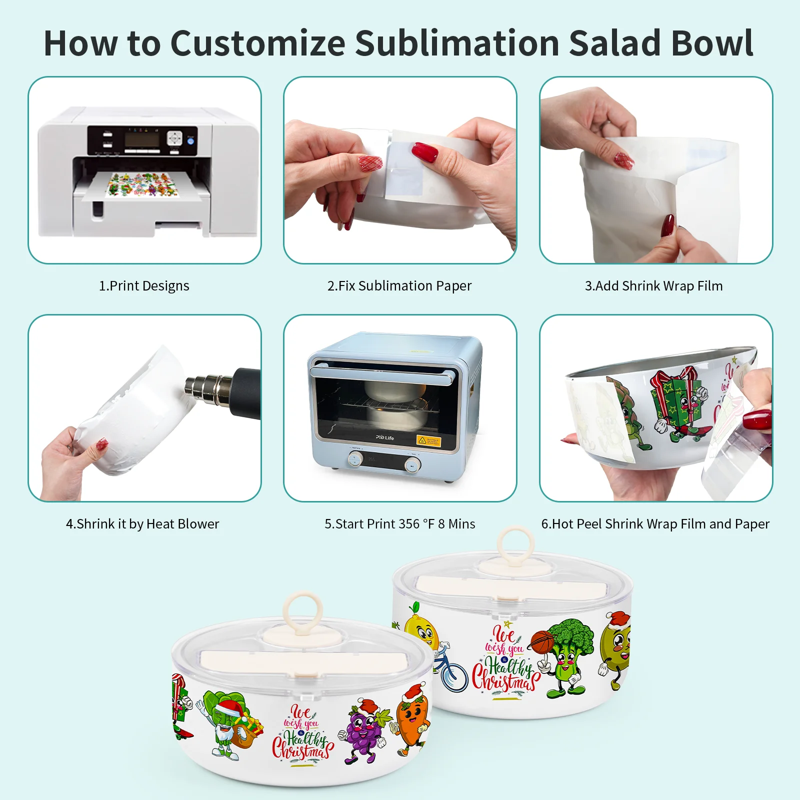 Sublimation Blank 1000ml Stainless Steel Salad Bowl thumbnail 9