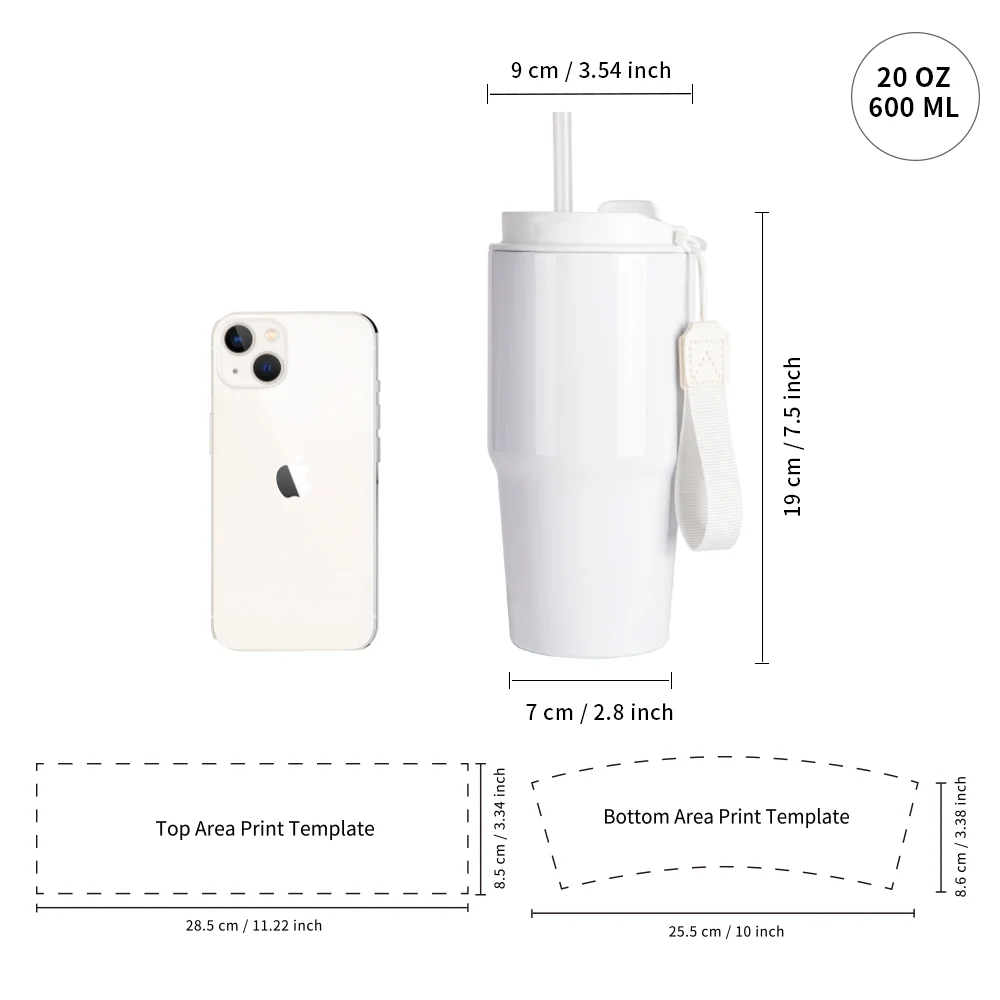 Sublimation Stainless Steel Tumbler with Protable Lid 20oz 600ml thumbnail 7