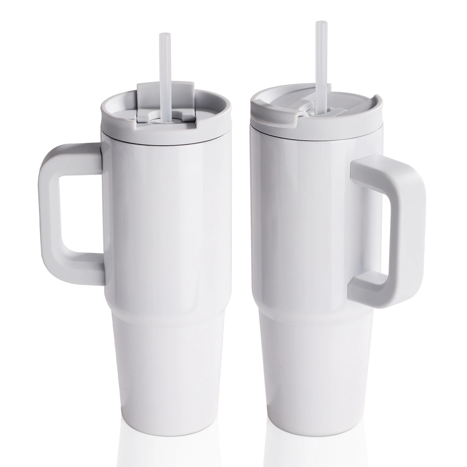 Sublimation Stainless Steel  Tumbler with Flip Lid & Plastic Straw and Handle 30oz 900ml thumbnail 3