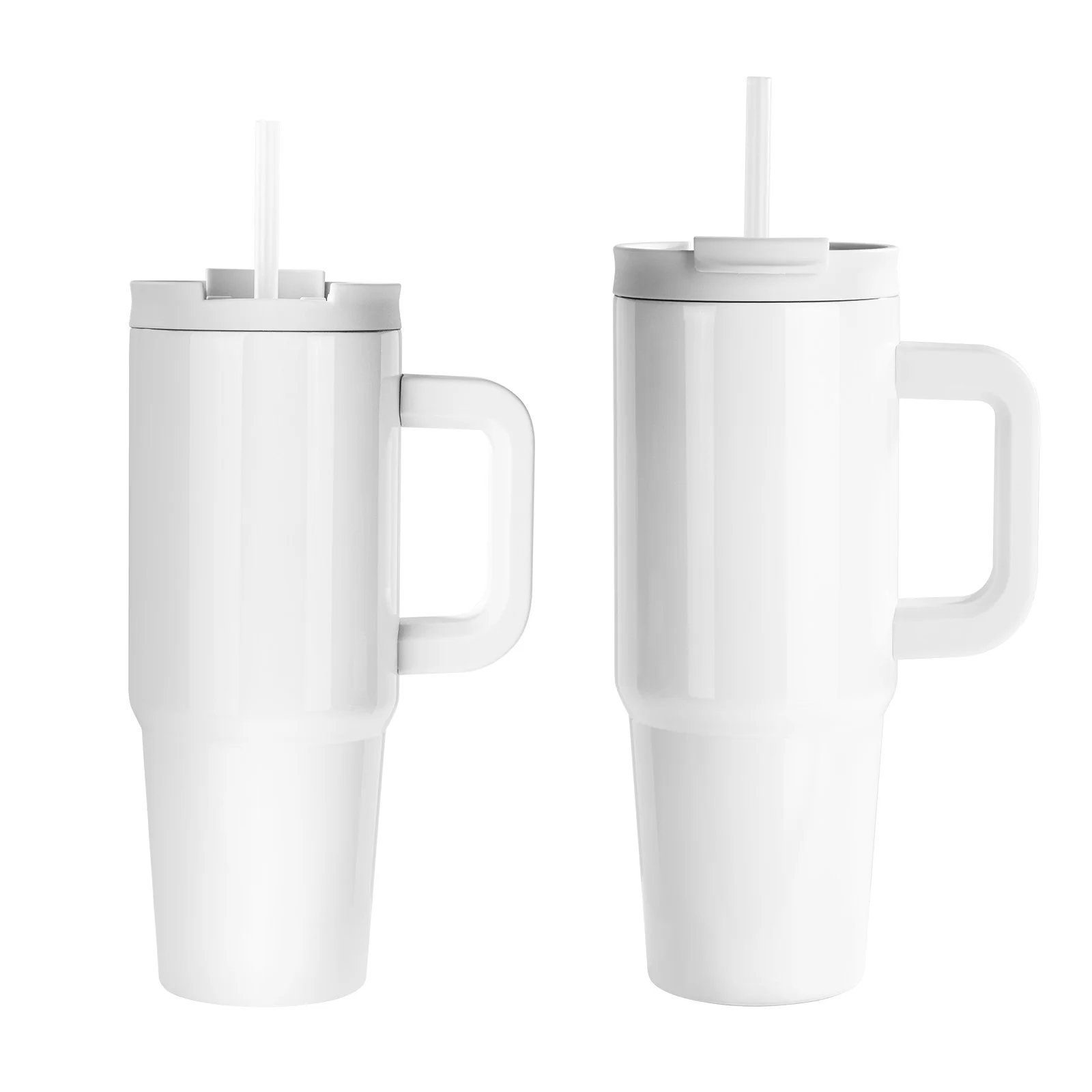 Sublimation Stainless Steel  Tumbler with Flip Lid & Plastic Straw and Handle 30oz 900ml thumbnail 9