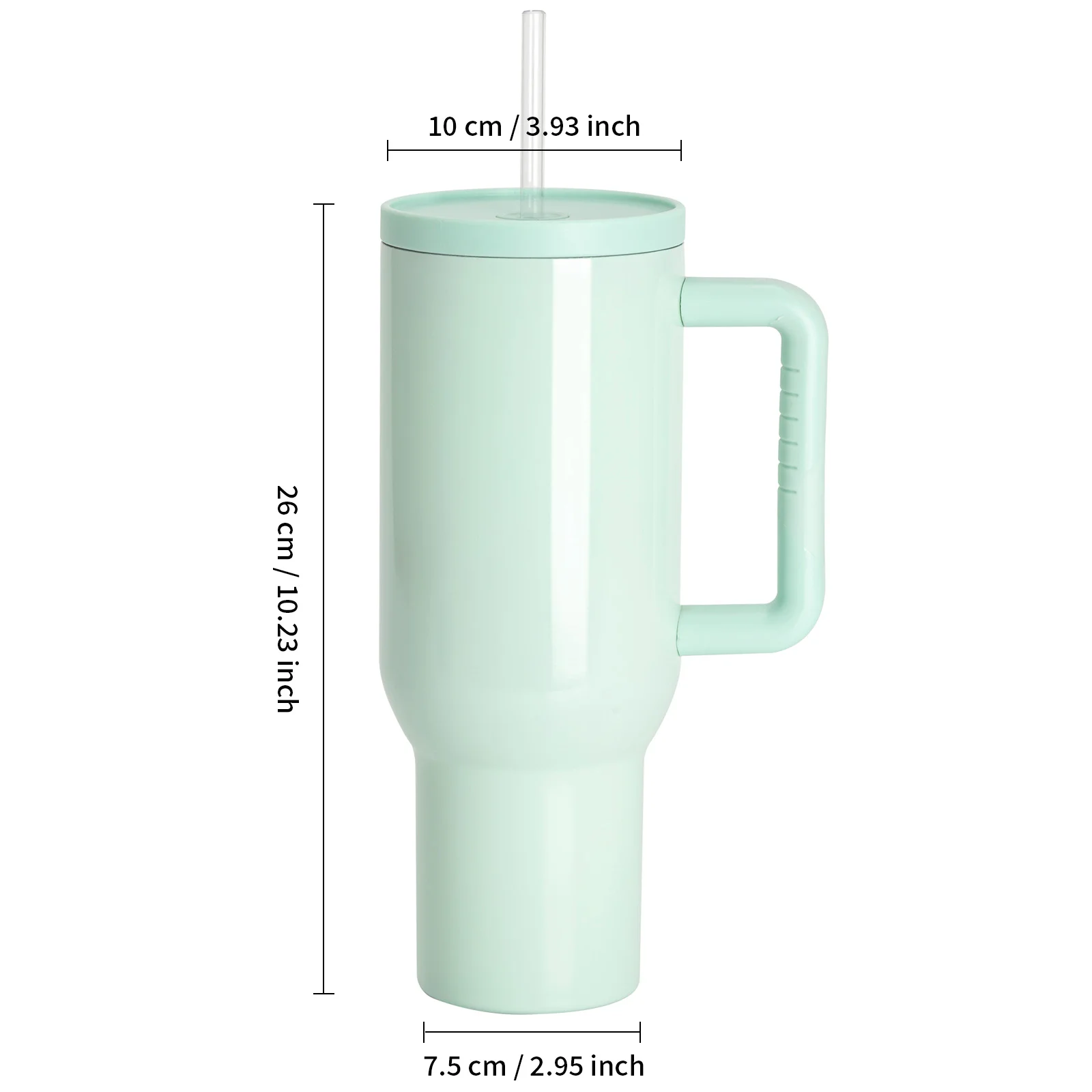 Sublimation 40oz/1200ml Stainless Steel Travel Tumbler with Lid & Straw (Glossy, Seaform Green) thumbnail 3
