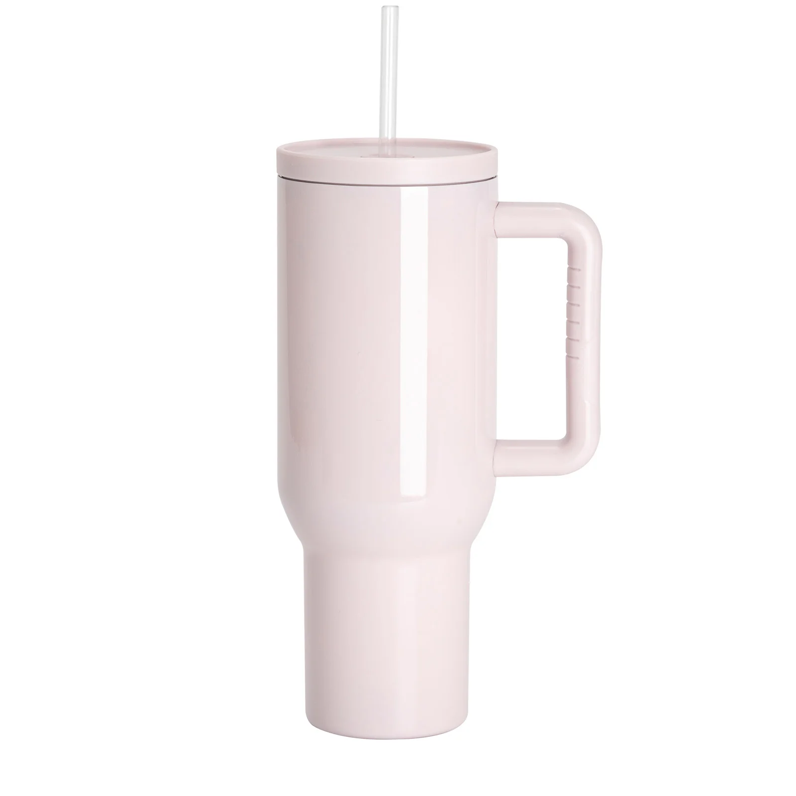 Sublimation 40oz/1200ml Stainless Steel Travel Tumbler with Lid & Straw (Glossy, Blush Pink)