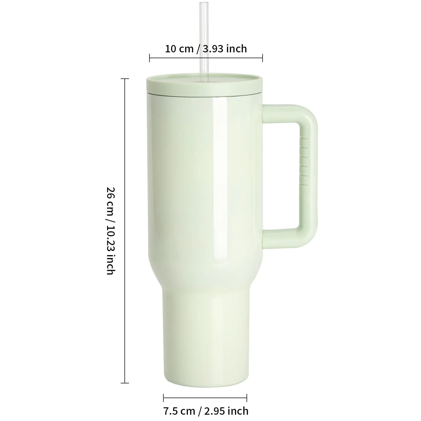 Sublimation 40oz/1200ml Stainless Steel Travel Tumbler with Lid & Straw (Glossy, Yellow Green) thumbnail 3