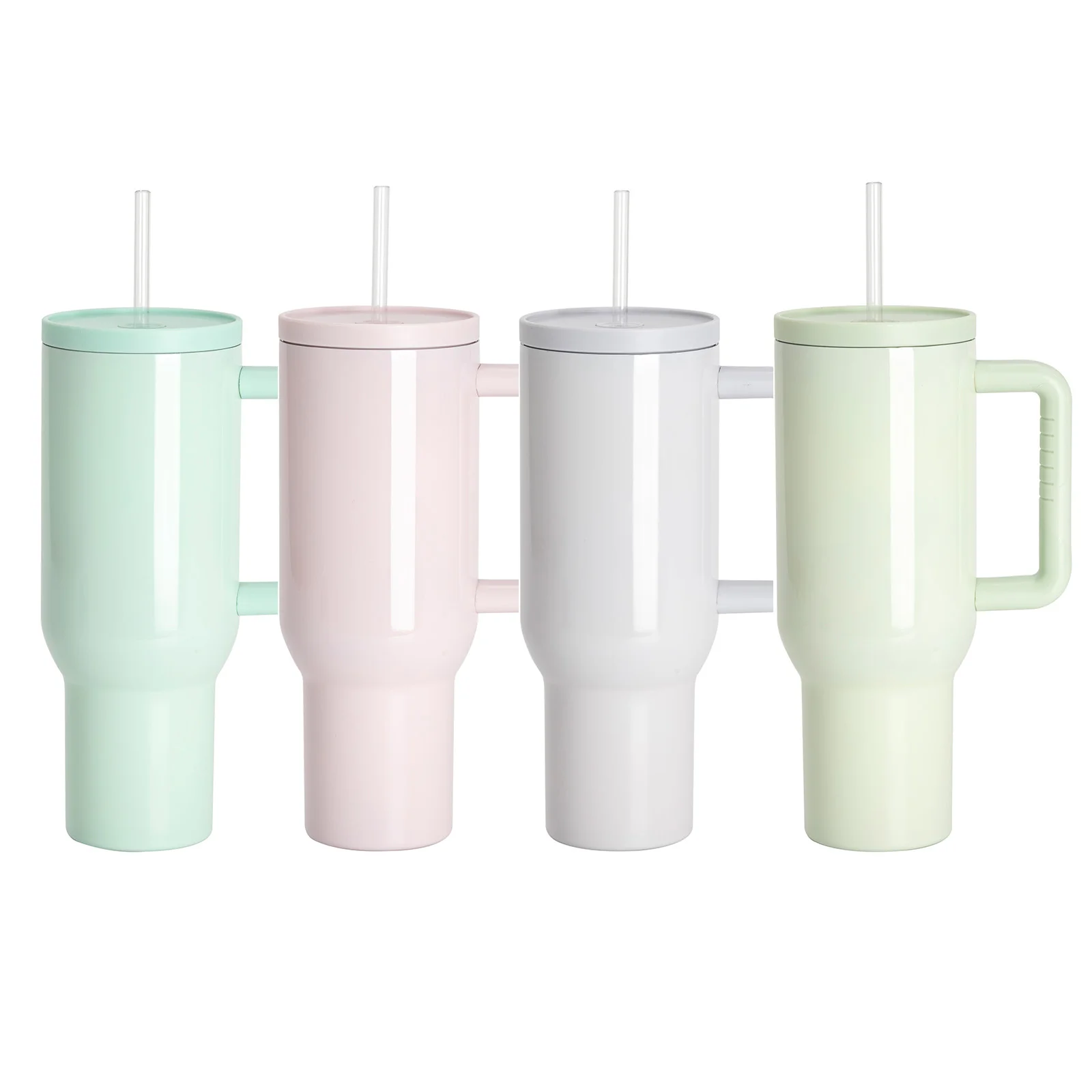 Sublimation 40oz/1200ml Stainless Steel Travel Tumbler with Lid & Straw (Glossy, Yellow Green) thumbnail 6