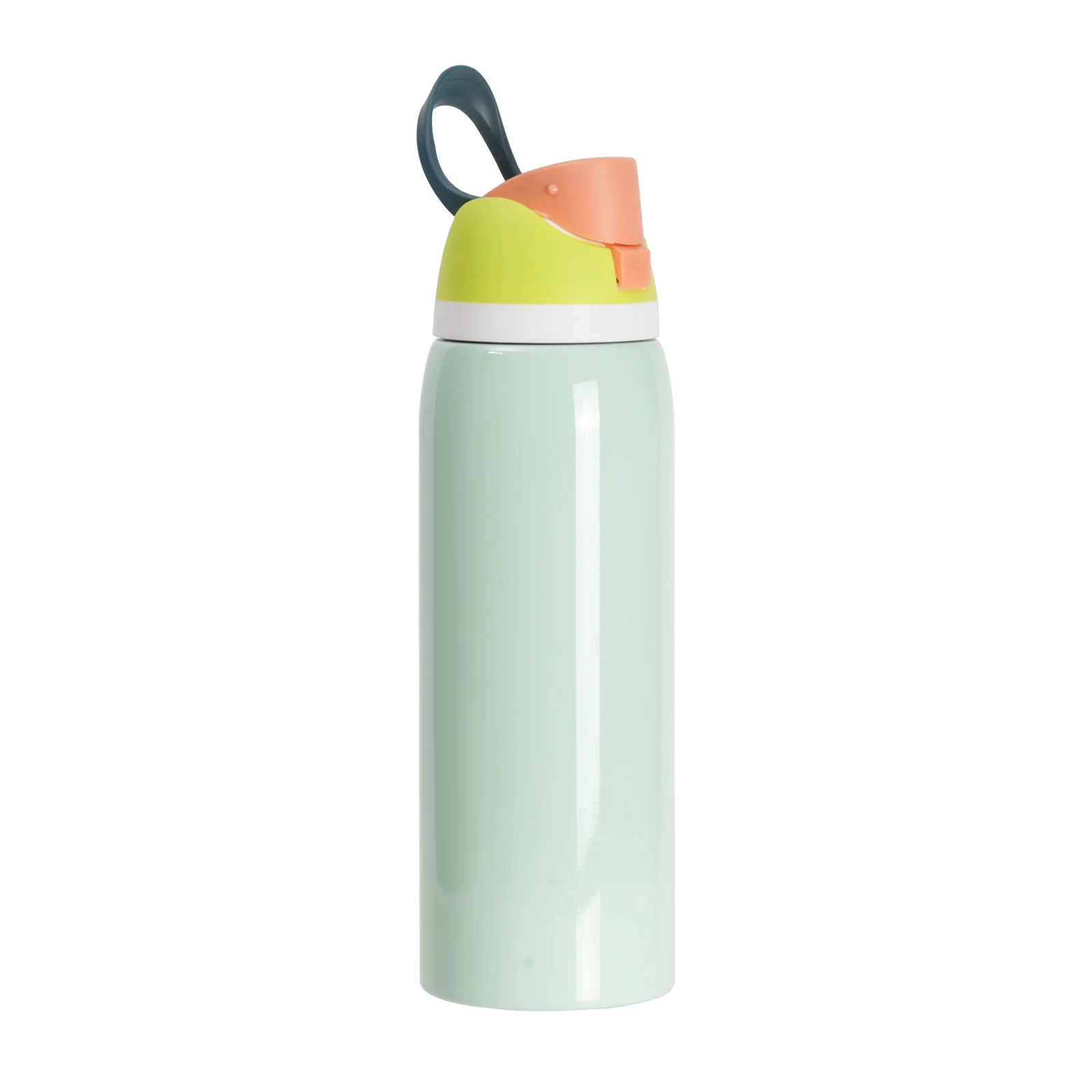 40oz 1200ml Sublimation Stainless Steel Water Bottle with Sip Spout and Push-button Lid with Lock (Glossy, Light Green) thumbnail 7