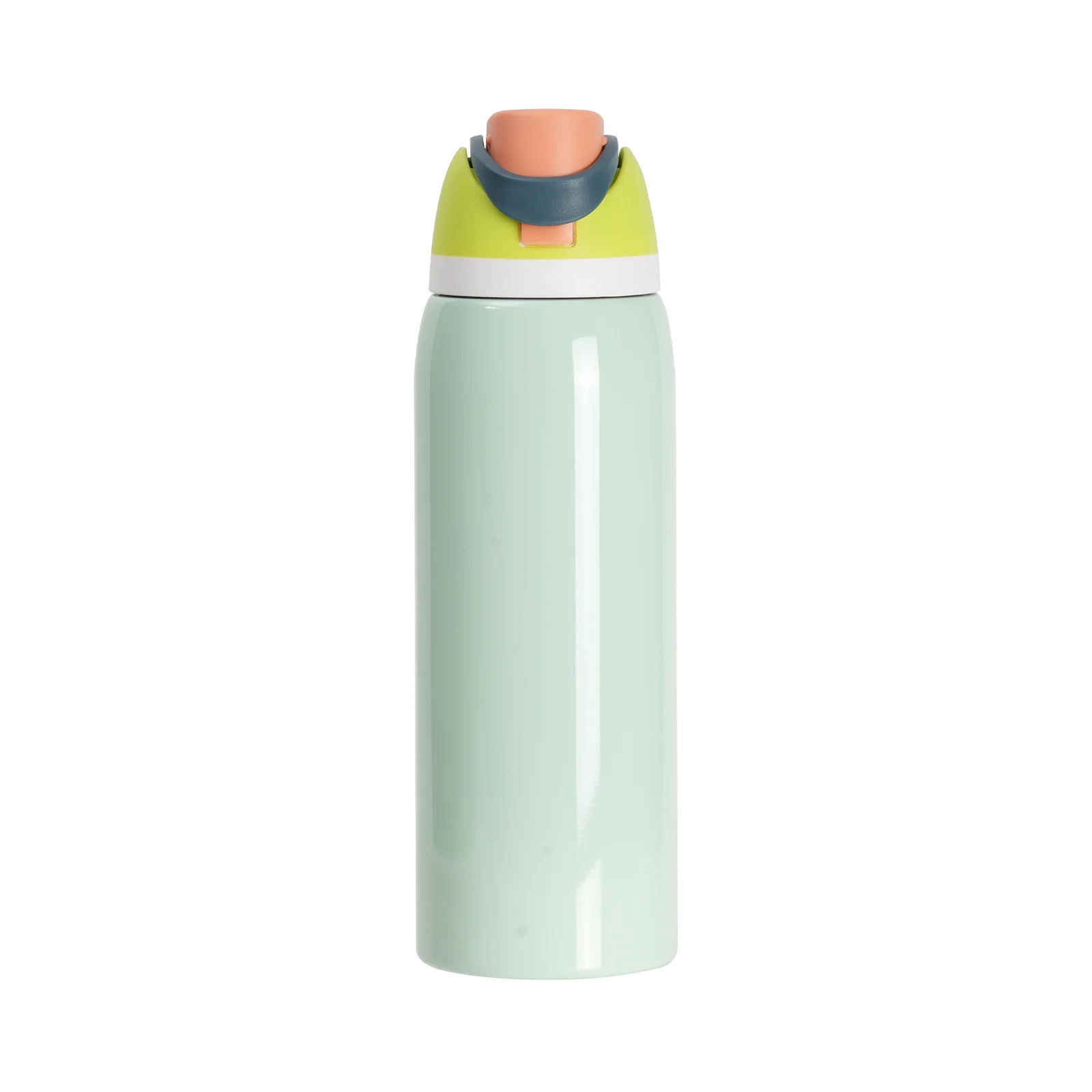 40oz 1200ml Sublimation Stainless Steel Water Bottle with Sip Spout and Push-button Lid with Lock (Glossy, Light Green) thumbnail 1