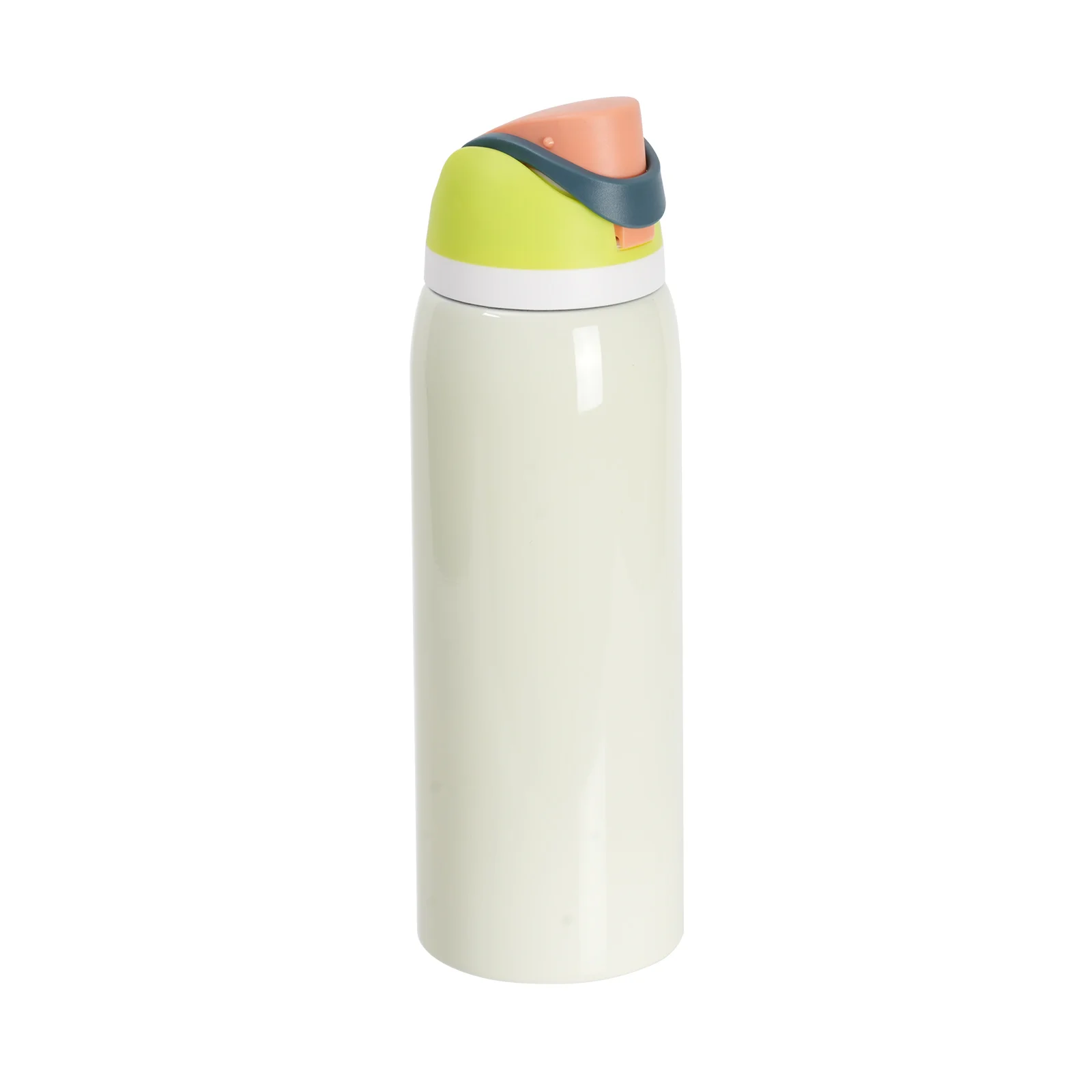 40oz 1200ml Sublimation Stainless Steel Water Bottle with Sip Spout and Push-button Lid with Lock (Glossy, Yellow-green) thumbnail 7