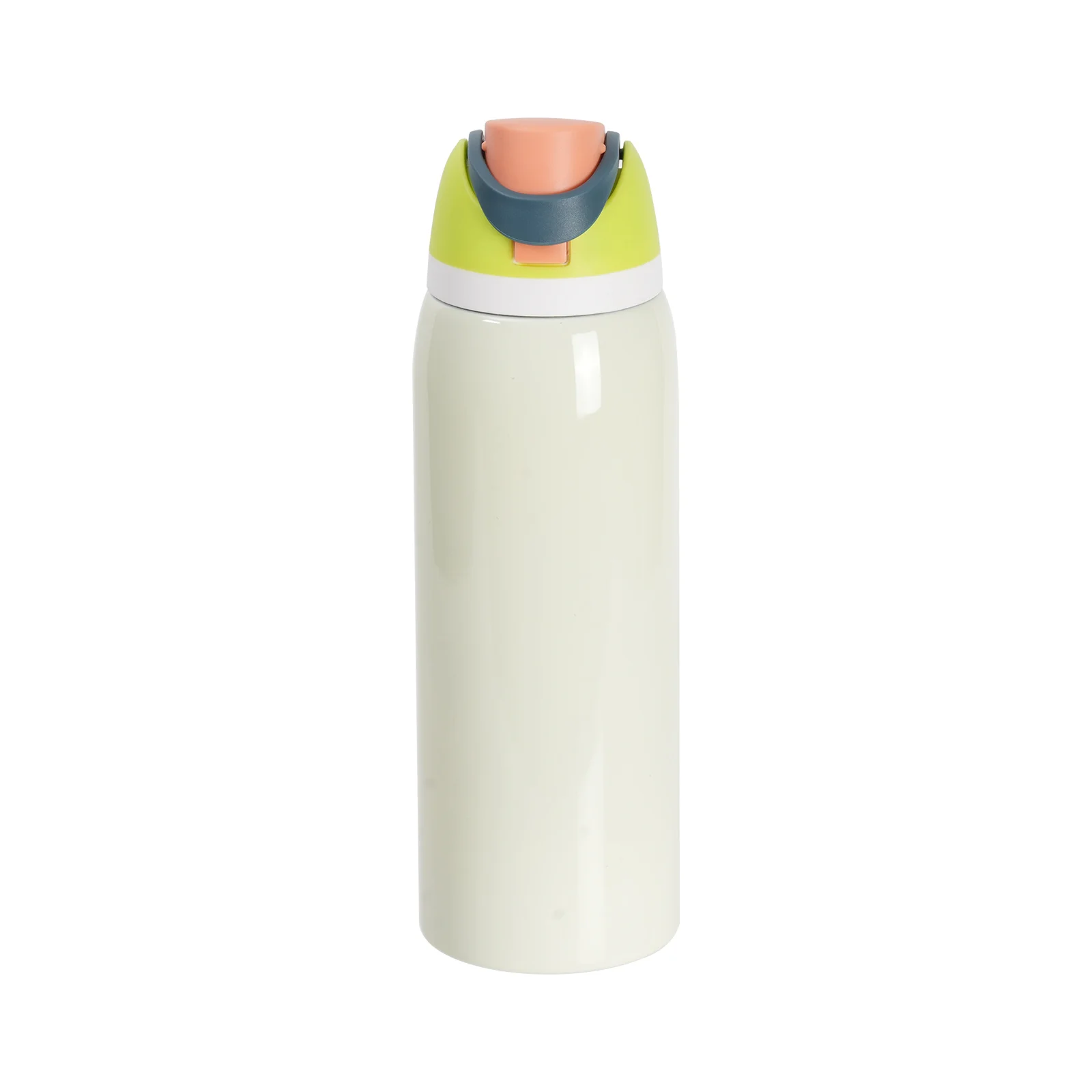 40oz 1200ml Sublimation Stainless Steel Water Bottle with Sip Spout and Push-button Lid with Lock (Glossy, Yellow-green) thumbnail 1