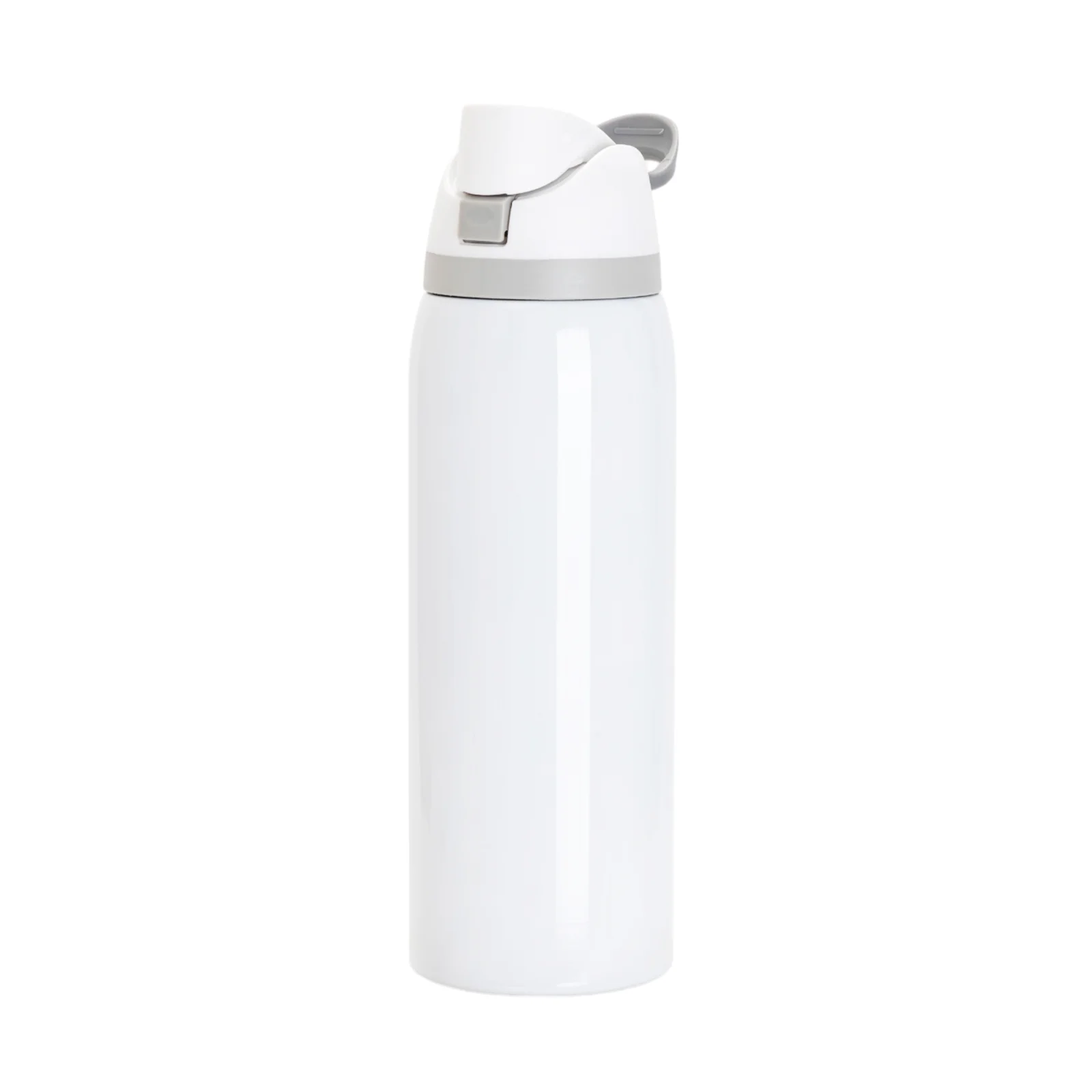 40oz 1200ml Sublimation Stainless Steel Water Bottle with Sip Spout and Push-button Lid with Lock (Glossy White) thumbnail 6