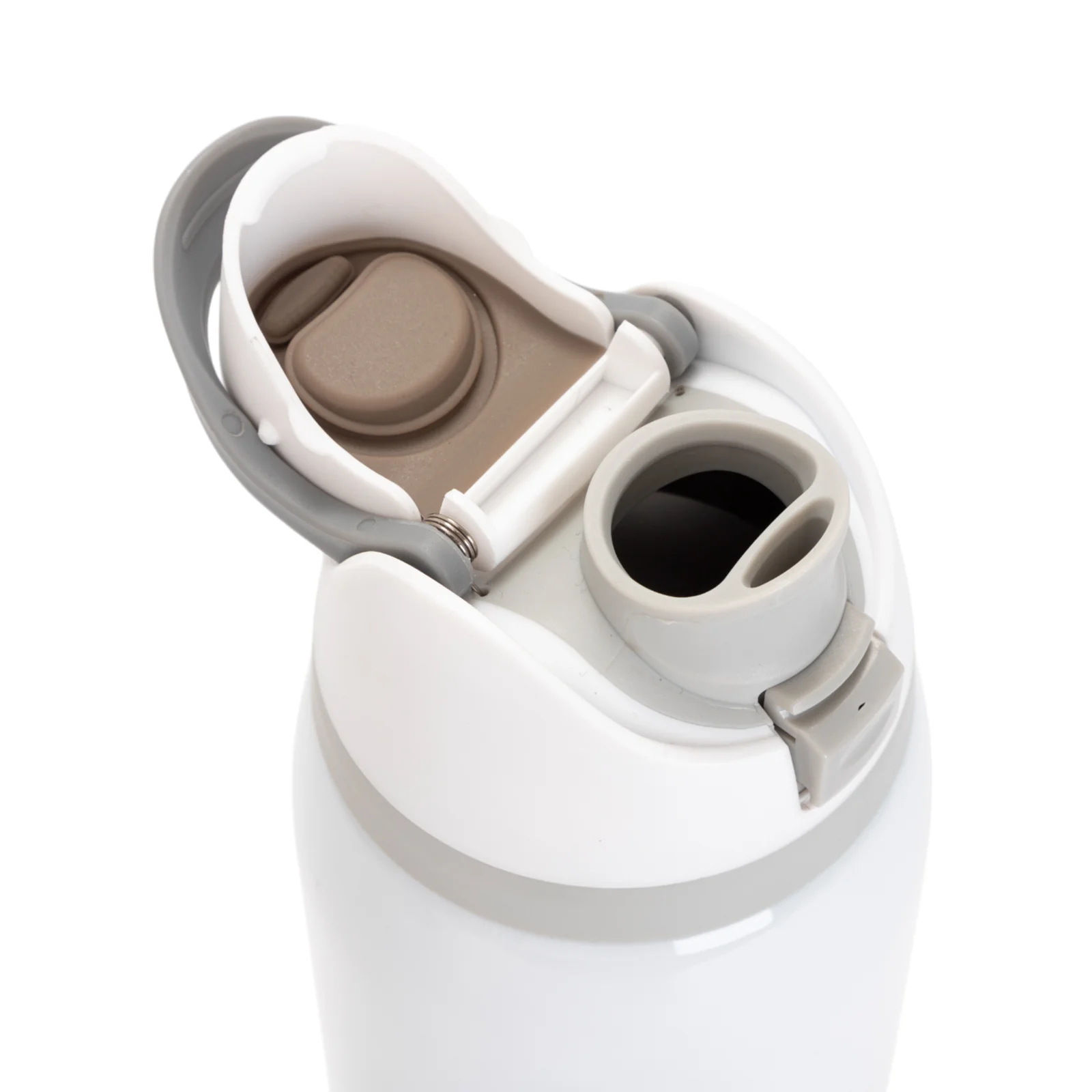 40oz 1200ml Sublimation Stainless Steel Water Bottle with Sip Spout and Push-button Lid with Lock (Glossy White) thumbnail 7