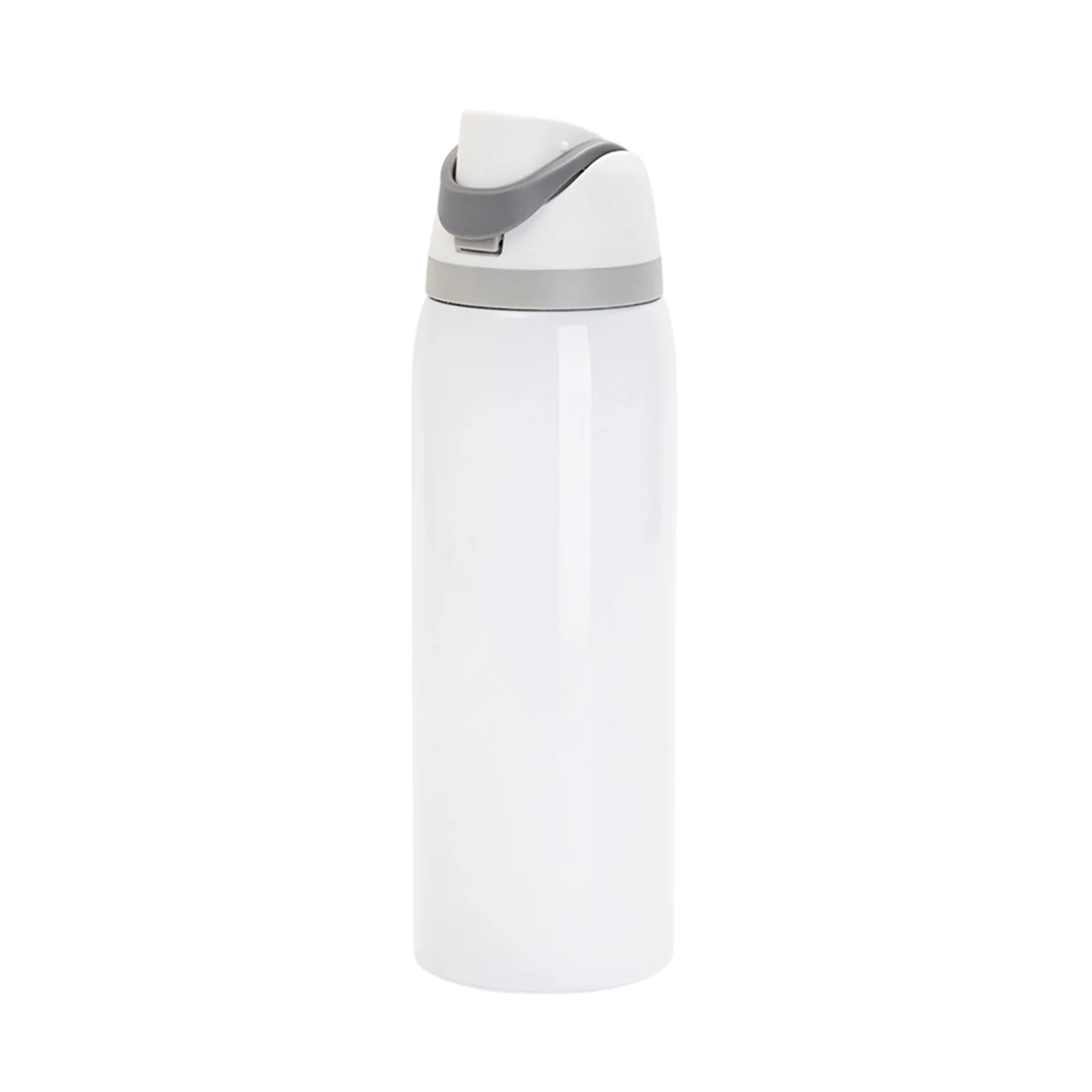 40oz 1200ml Sublimation Stainless Steel Water Bottle with Sip Spout and Push-button Lid with Lock (Glossy White) thumbnail 1