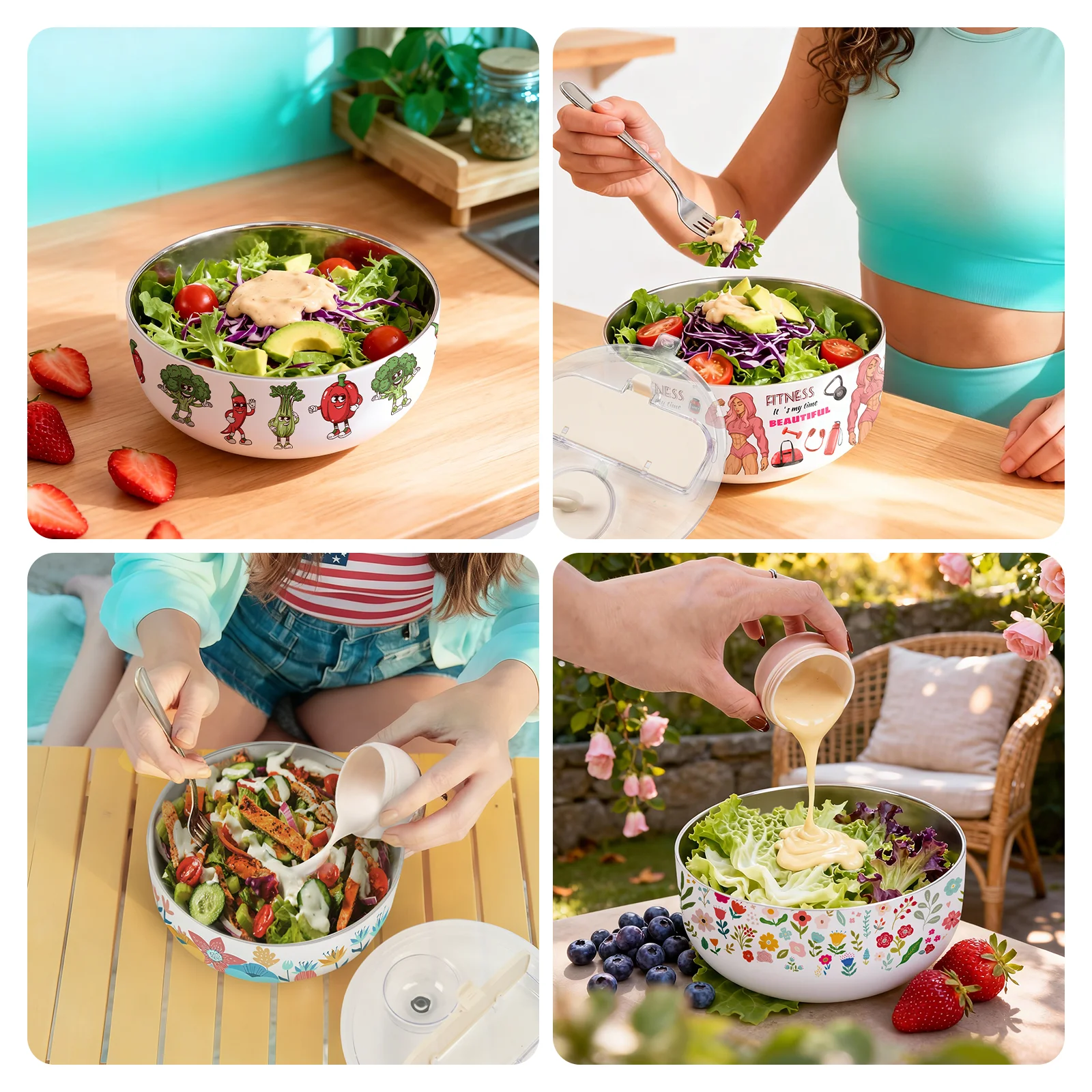 Sublimation Blank 1400ml Stainless Steel Salad Bowl thumbnail 6