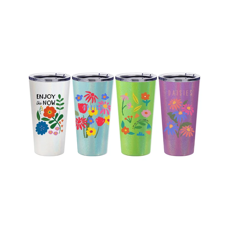 16oz 480ml Double Wall Stainless Steel Sublimation Tumbler (Rainbow Glitter) thumbnail 2