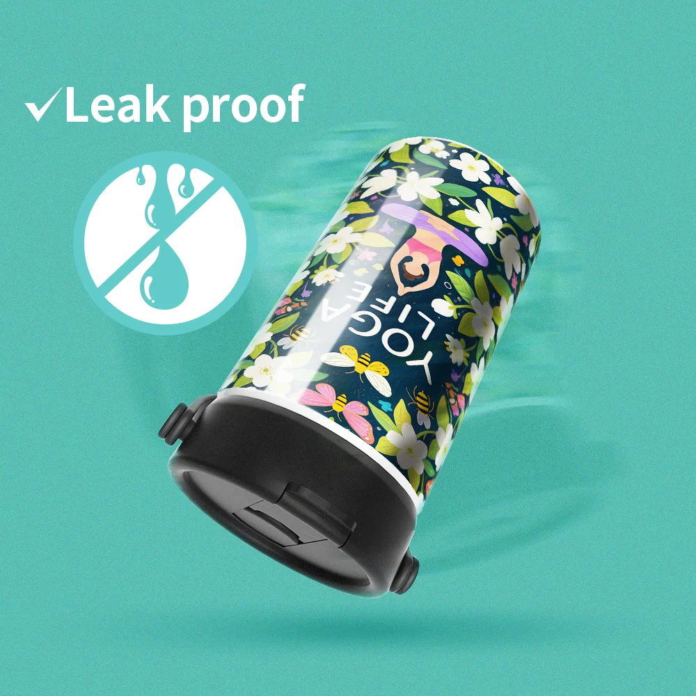 20OZ 600ml Sublimation Stainless Steel Tumbler Bottle with Foldable Handle (Glossy White) thumbnail 7