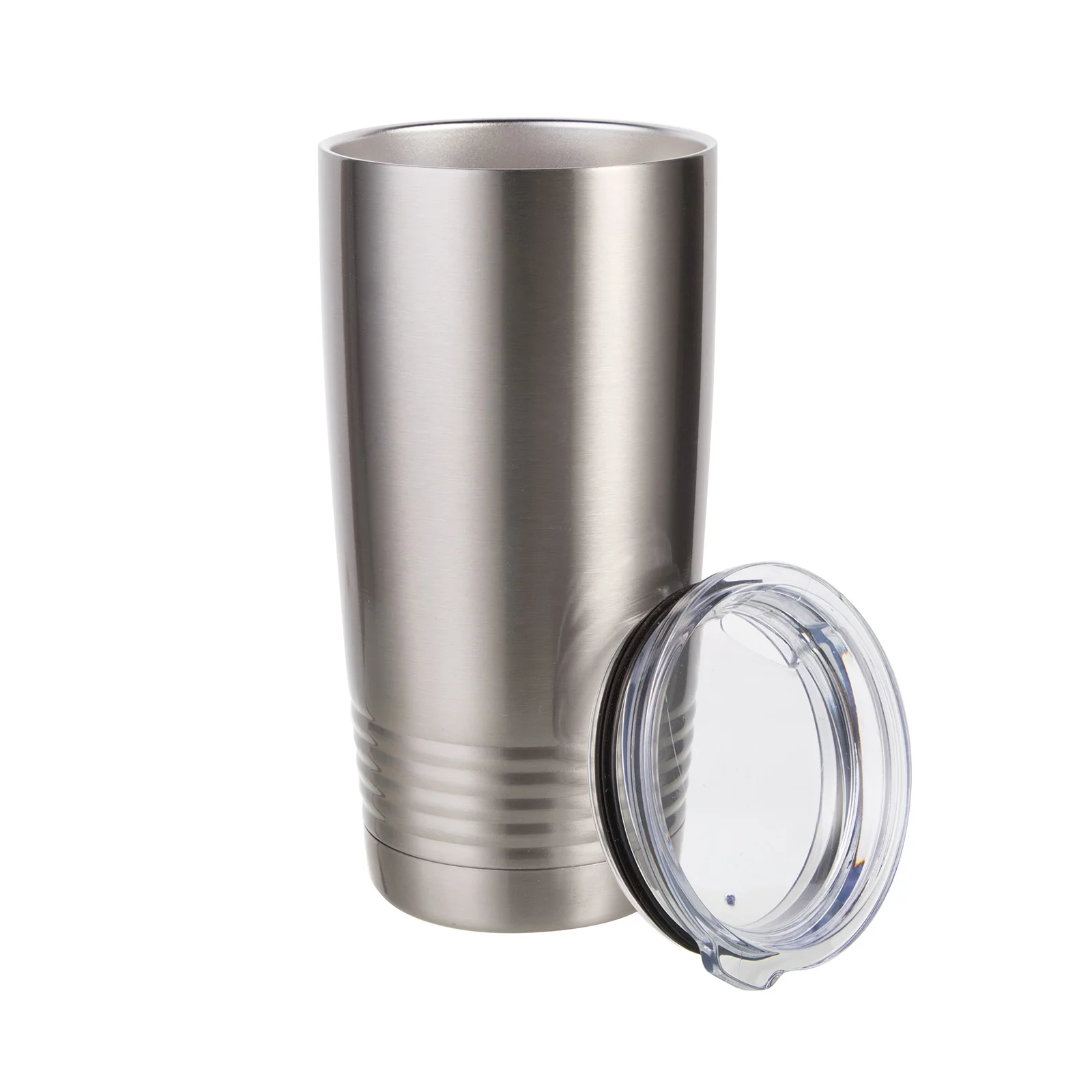 Sublimation 20oz Stainless Steel Tumbler with Ringneck Grip(Silver) thumbnail 4