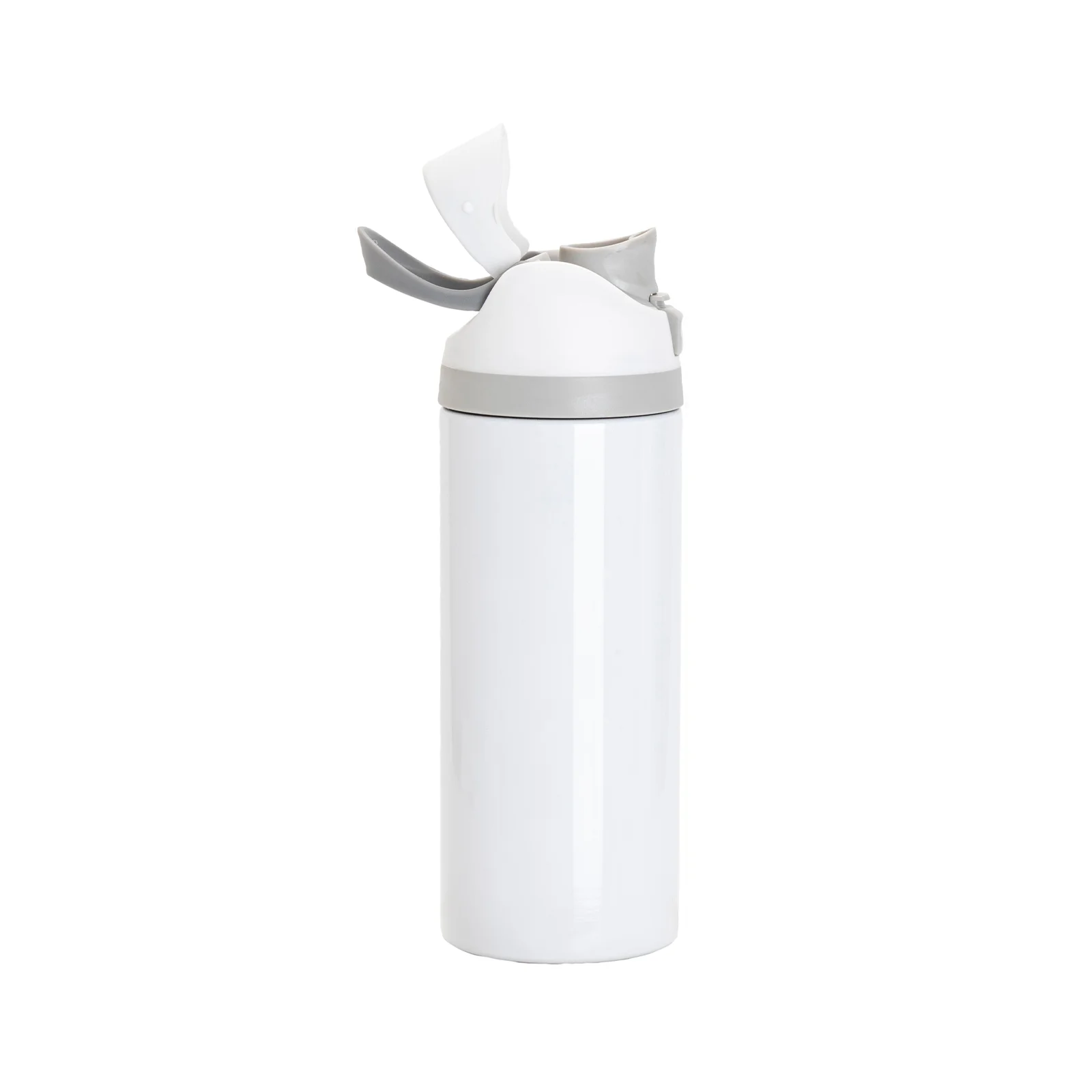 24oz 720ml Sublimation Stainless Steel Water Bottle with Sip Spout and Push-button Lid with Lock (Glossy White) thumbnail 6