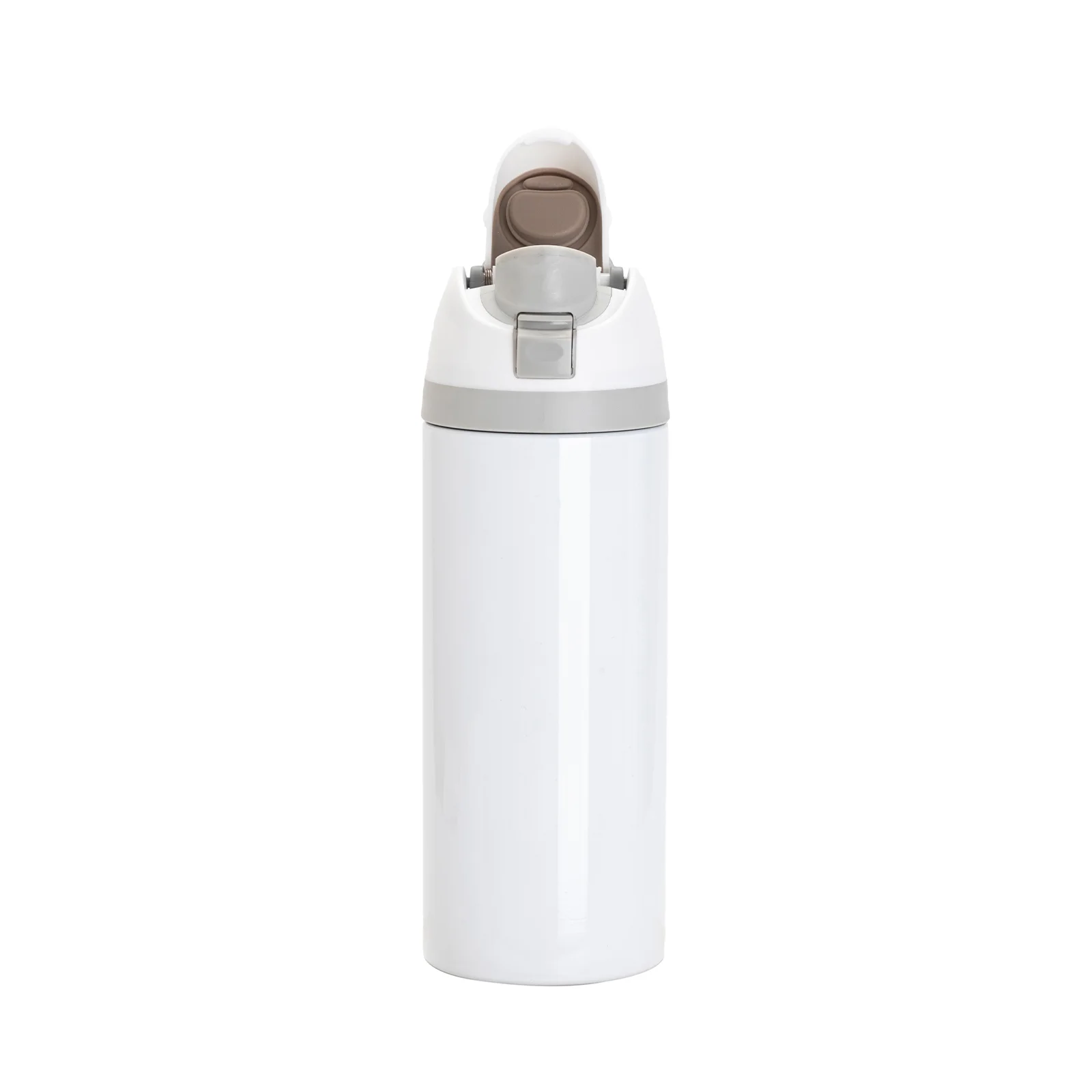 24oz 720ml Sublimation Stainless Steel Water Bottle with Sip Spout and Push-button Lid with Lock (Glossy White) thumbnail 7