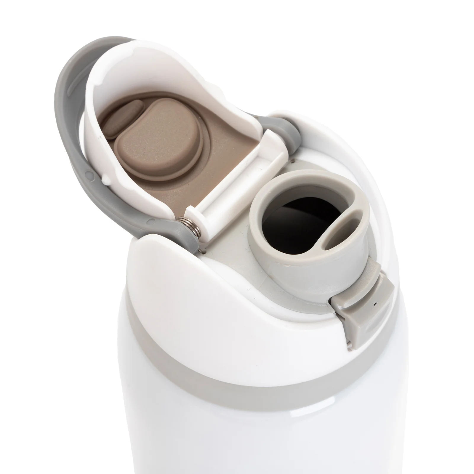 24oz 720ml Sublimation Stainless Steel Water Bottle with Sip Spout and Push-button Lid with Lock (Glossy White) thumbnail 8