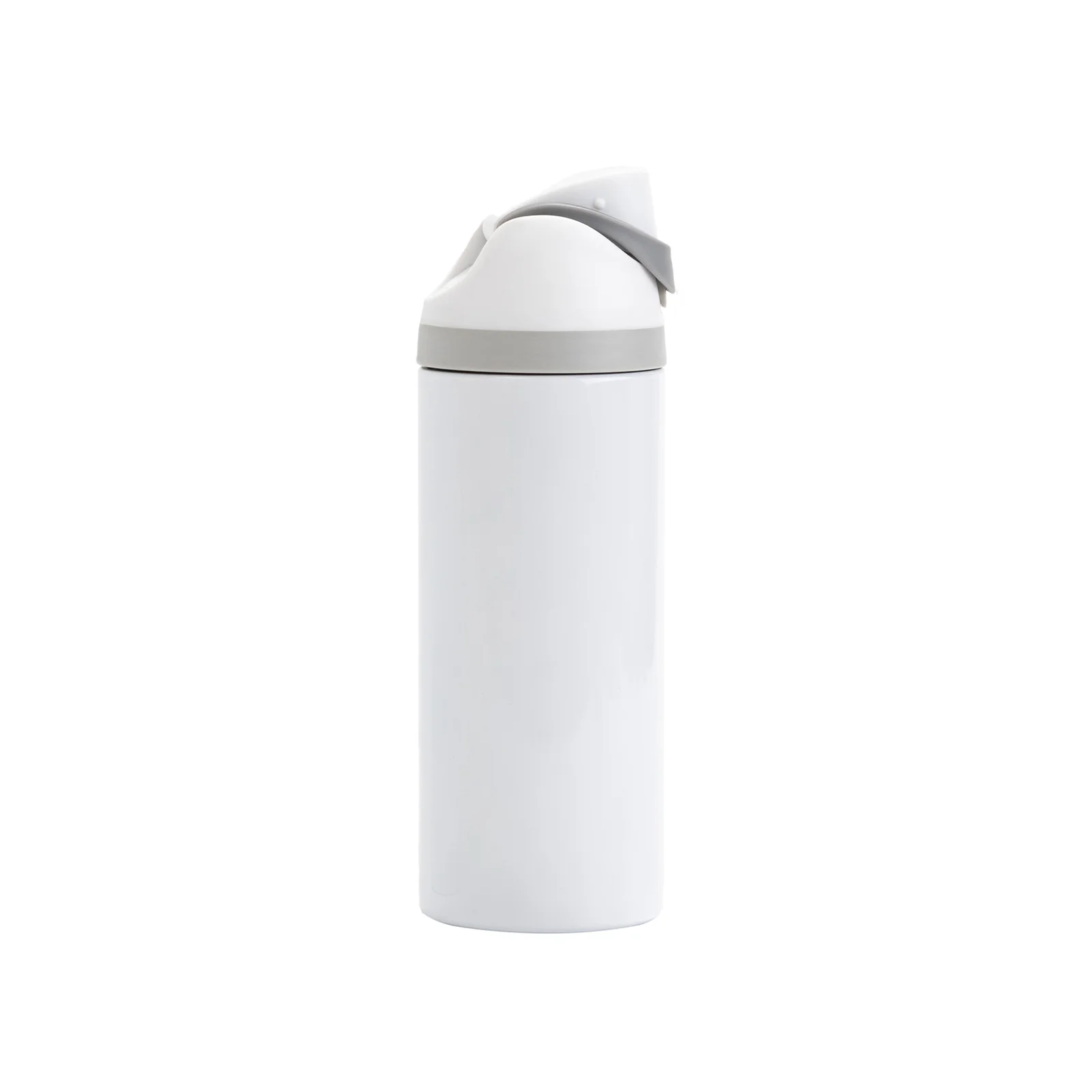 24oz 720ml Sublimation Stainless Steel Water Bottle with Sip Spout and Push-button Lid with Lock (Glossy White) thumbnail 1