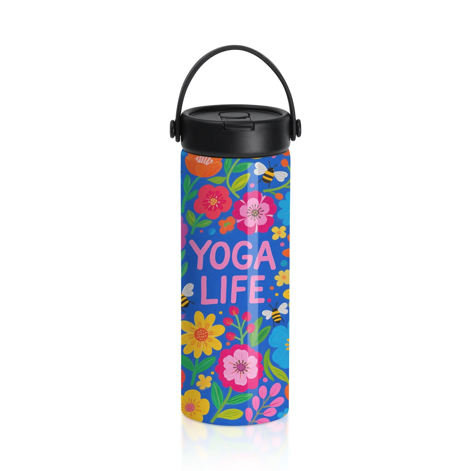 30OZ 900ml Sublimation Stainless Steel Water Bottle with Foldable Handle (Glossy White)