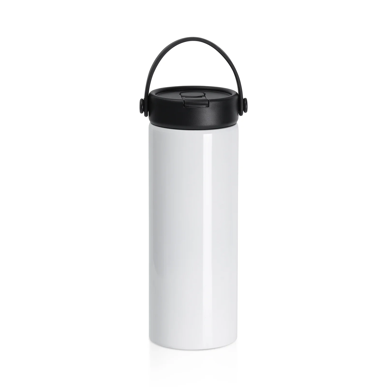30OZ 900ml Sublimation Stainless Steel Water Bottle with Foldable Handle (Glossy White)