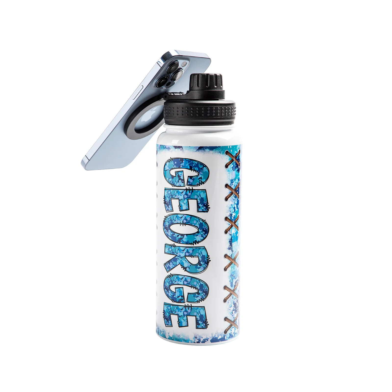 Sublimation Magnetic Phone Holder Stainless Steel Water Bottle with Portable Magnet Lid 32oz thumbnail 5