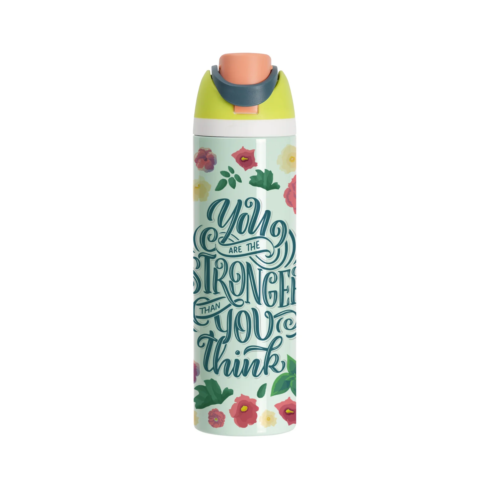 32oz 960ml Sublimation Stainless Steel Water Bottle with Sip Spout and Push-button Lid with Lock (Glossy, Light Green) thumbnail 2