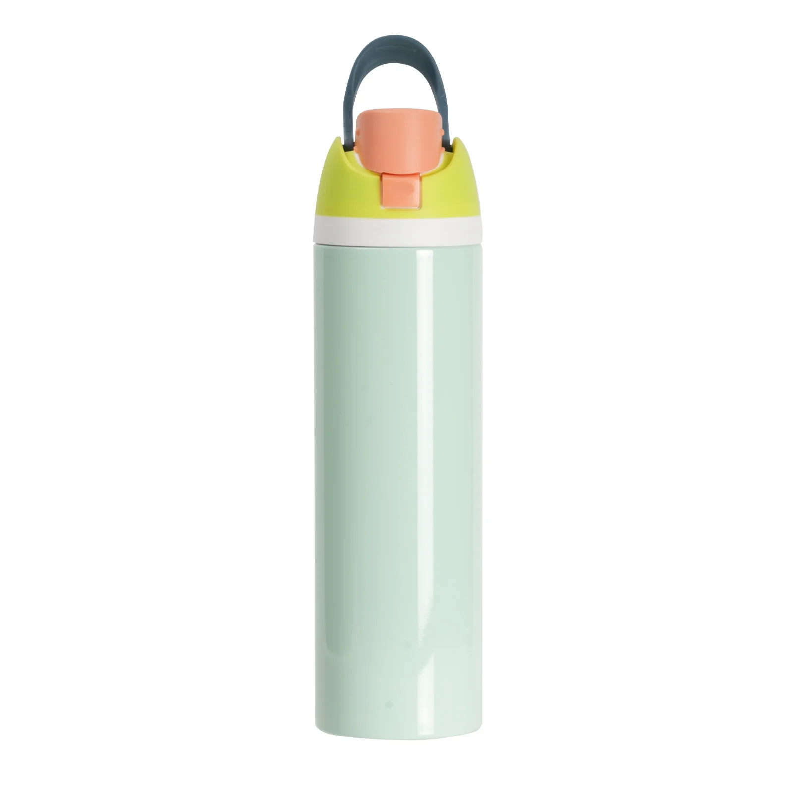 32oz 960ml Sublimation Stainless Steel Water Bottle with Sip Spout and Push-button Lid with Lock (Glossy, Light Green) thumbnail 7
