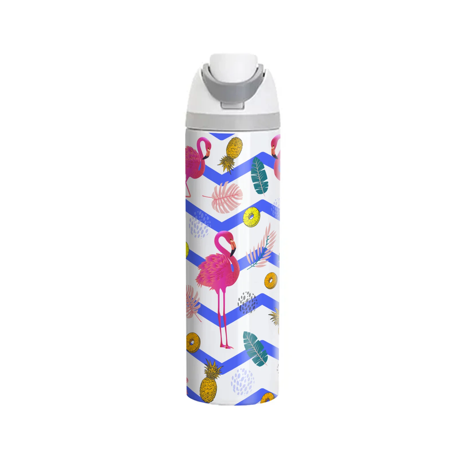32oz 960ml Sublimation Stainless Steel Water Bottle with Sip Spout and Push-button Lid with Lock (Glossy White)
