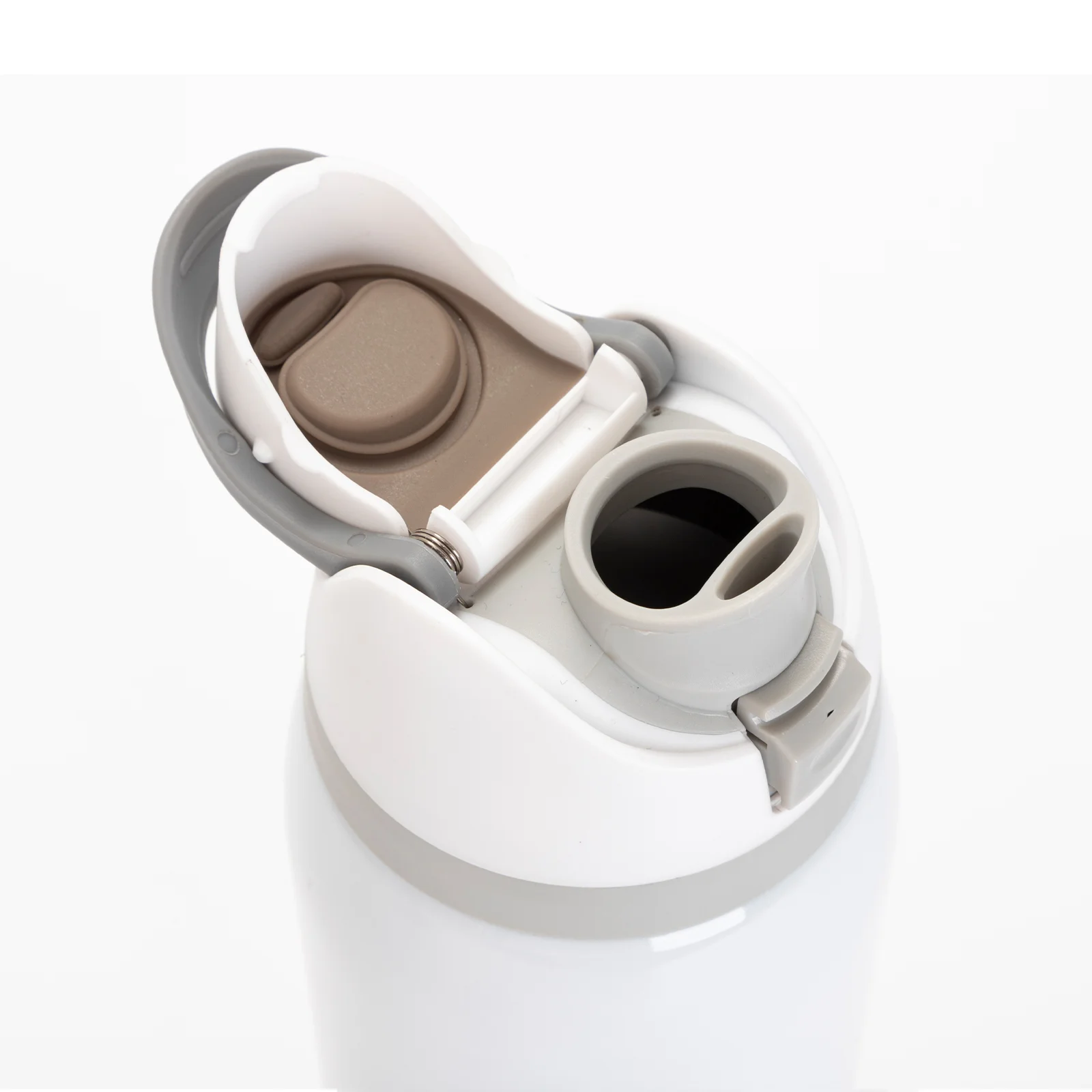32oz 960ml Sublimation Stainless Steel Water Bottle with Sip Spout and Push-button Lid with Lock (Glossy White) thumbnail 4